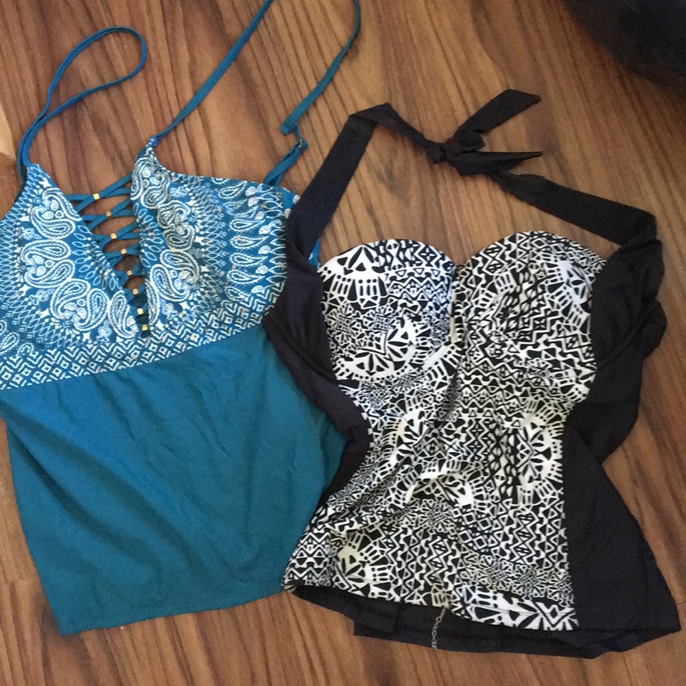 Two medium 8-10 swim tops